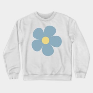 cute muted blue gray retro flower Crewneck Sweatshirt